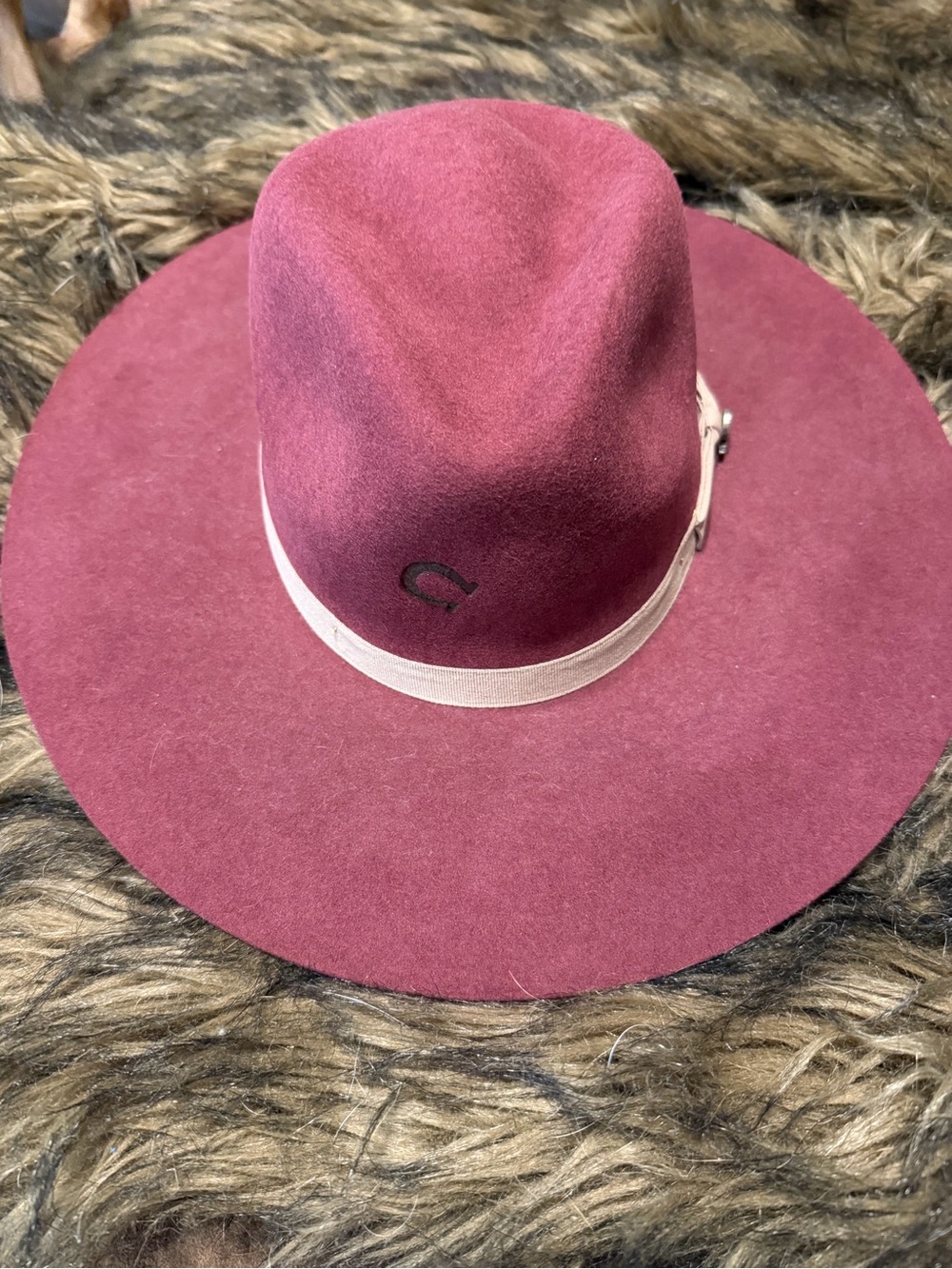 Wide Brim Cowgirl Hat in Wine- Charlie 1 Horse